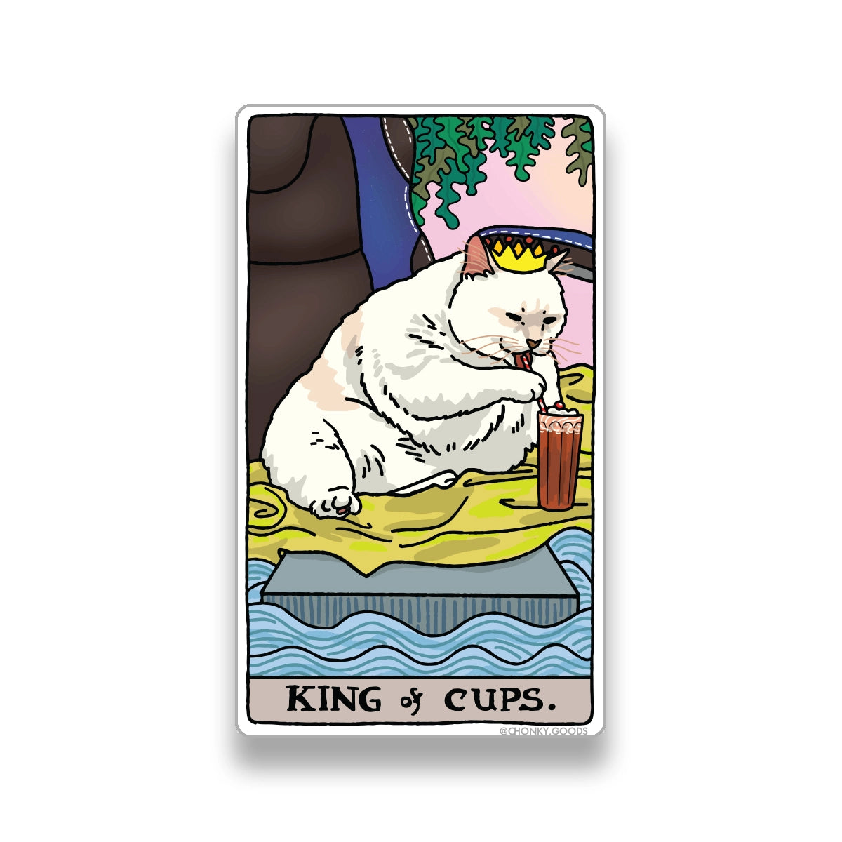 King of Cups Tarot Cat Meme Stickers (Minor Arcana)