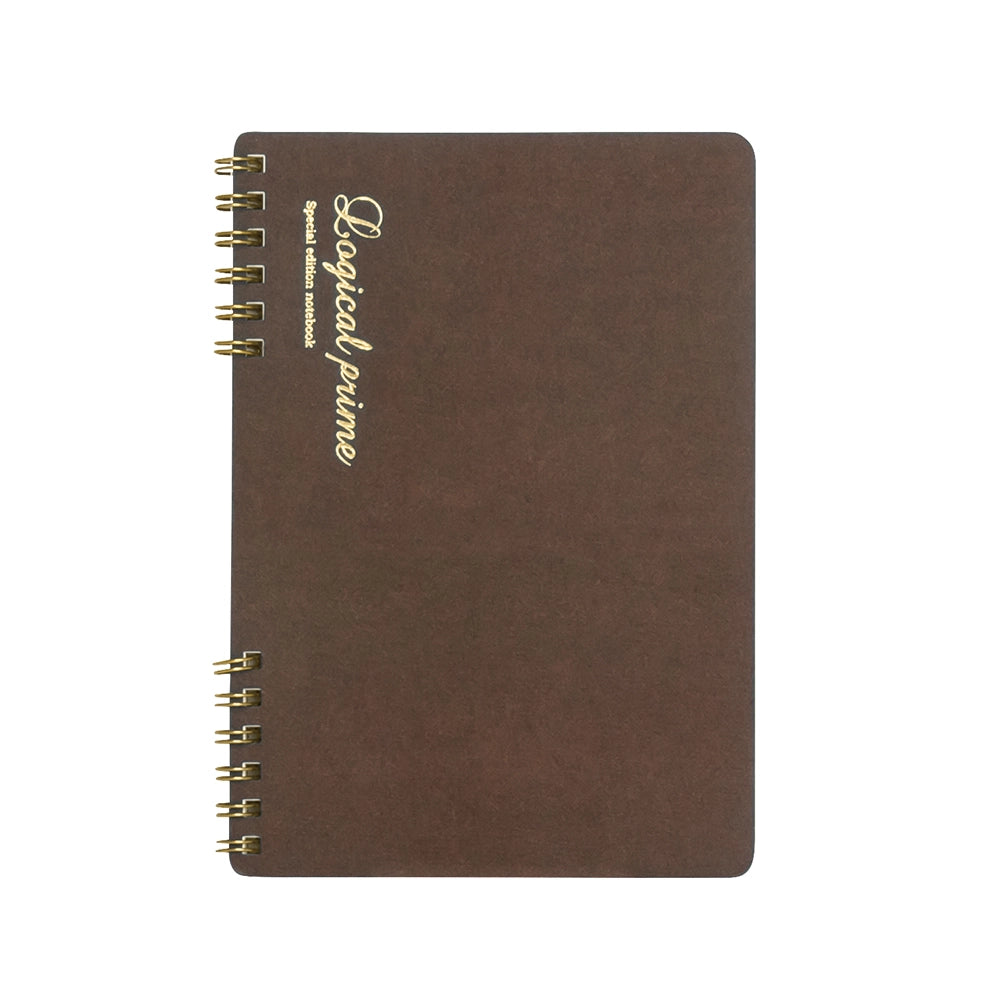 Logical Prime W Ring Notebook A5 Size - Brown (Dotted)