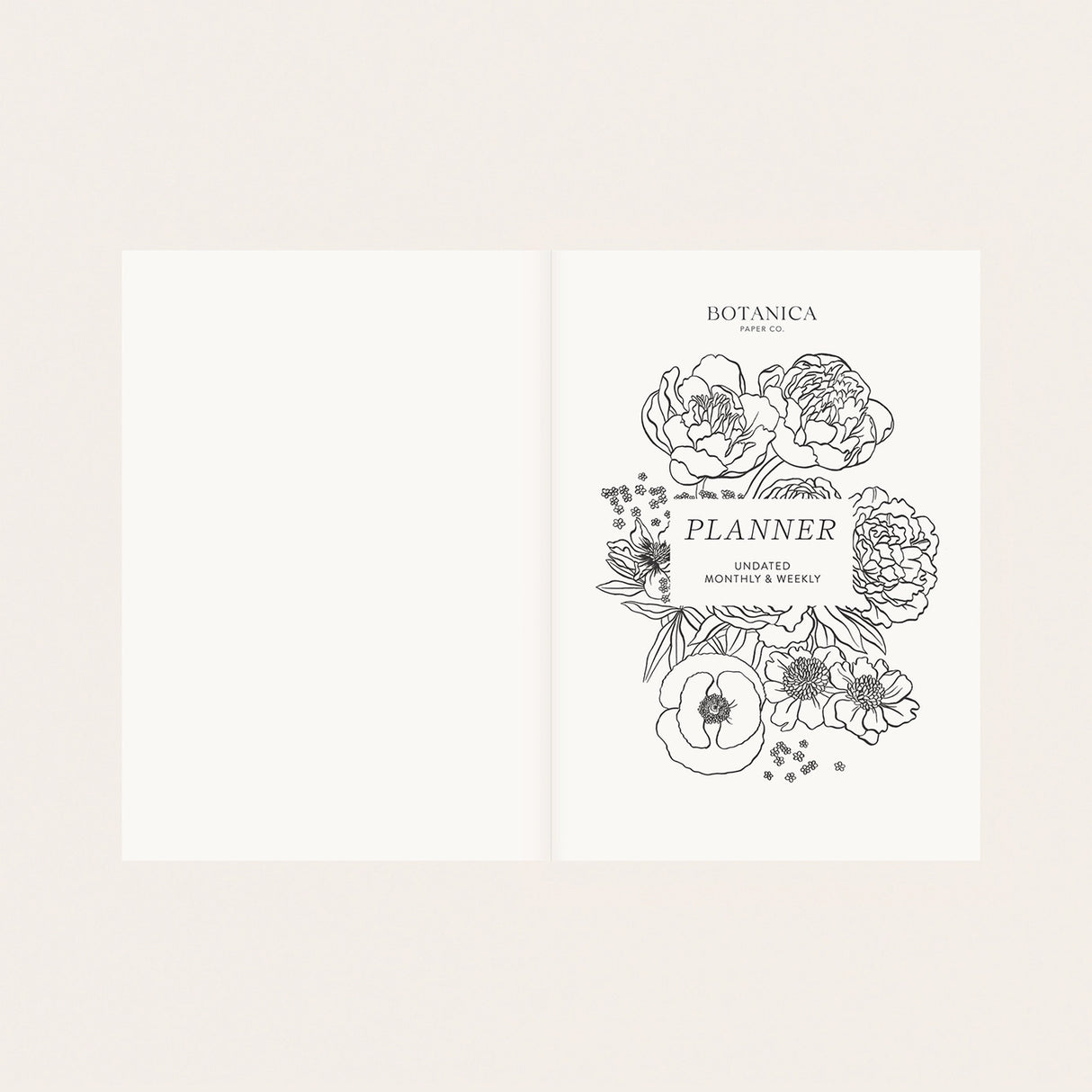 Botanica Paper Co. Linen Bound Undated Weekly Planner - Garden Floral