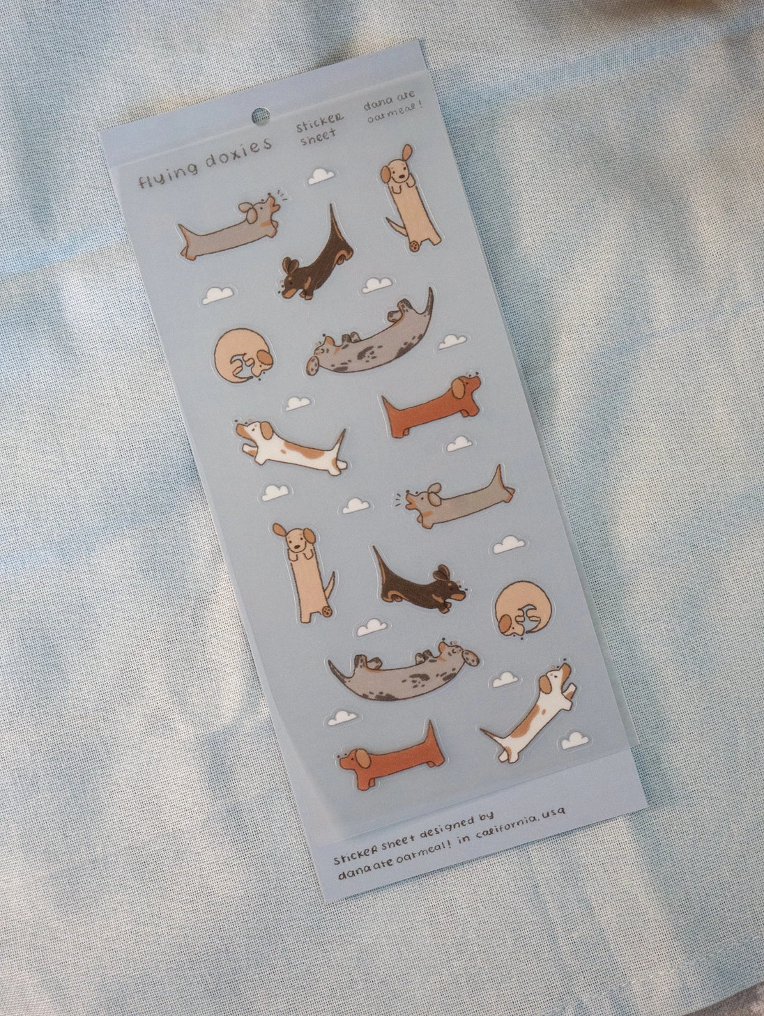 There, up in the sky! Dachshunds everywhere!
Kiss cut PET sticker sheet
Includes 1 sheet 7.5" x 3.5"