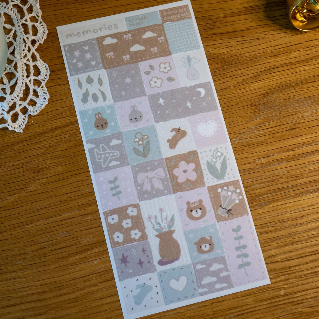 Memories of you ♡ Miss you dearly and I see reminders of you regularly.
Kiss cut washi sticker sheet
Includes 1 sheet 7.5" x 3.5"