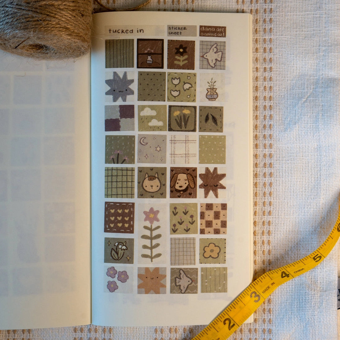 Tucked into bed with a warm, heavy quilt.
Kiss cut washi sticker sheet
Includes 1 sheet 7.5" x 3.5"