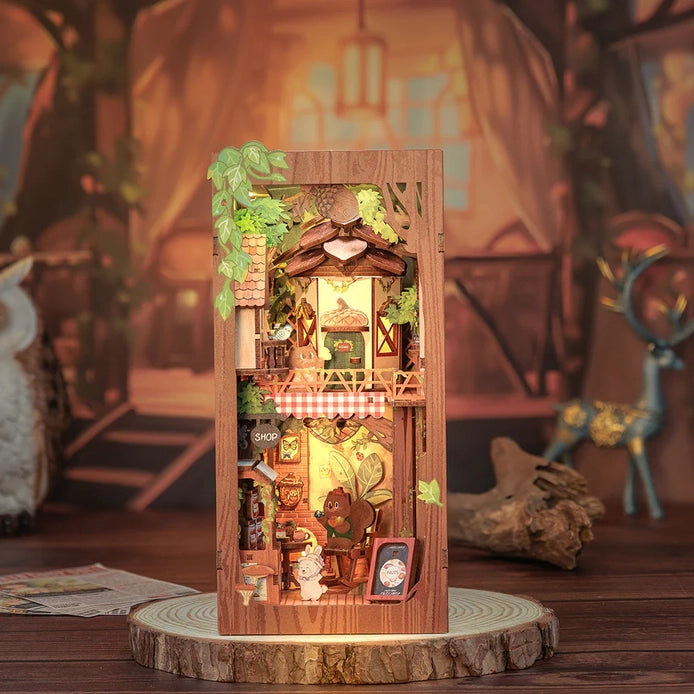 Squirrel Collector DIY Book Nook Kit with Dust Cover