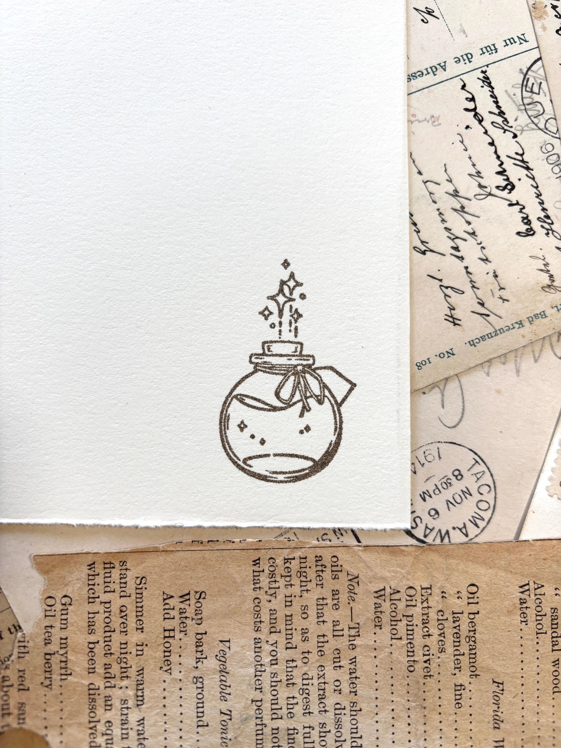 The Creeping Moon - Potion Ink Bottle Rubber Stamp