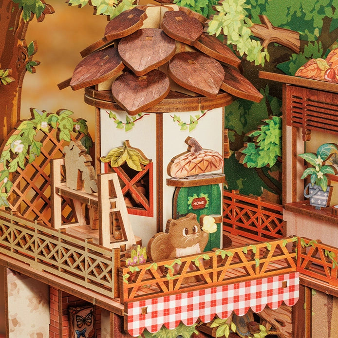 Squirrel Collector DIY Book Nook Kit with Dust Cover