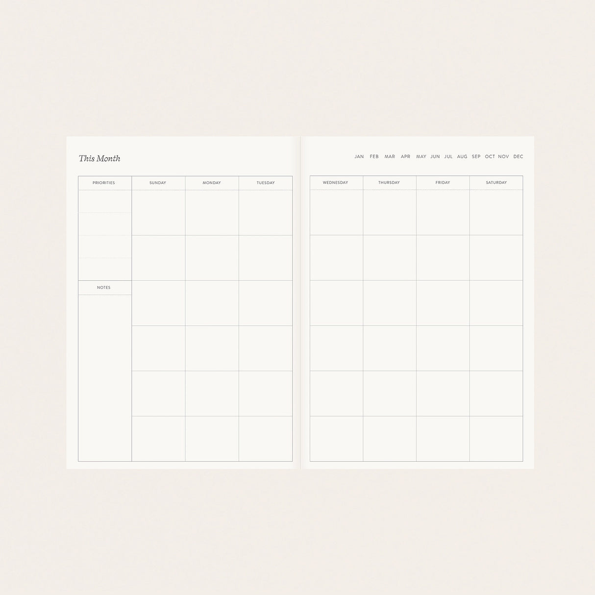 Botanica Paper Co. Linen Bound Undated Weekly Planner - Garden Floral