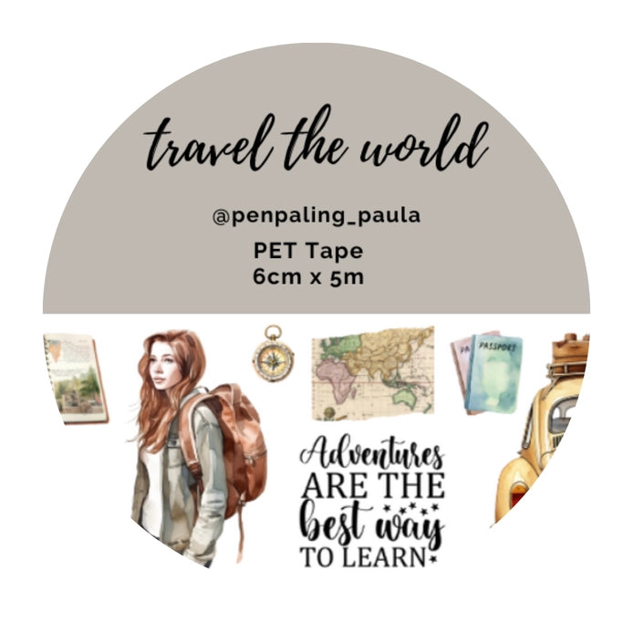 Travel the World PET Tape - Pre-Cut