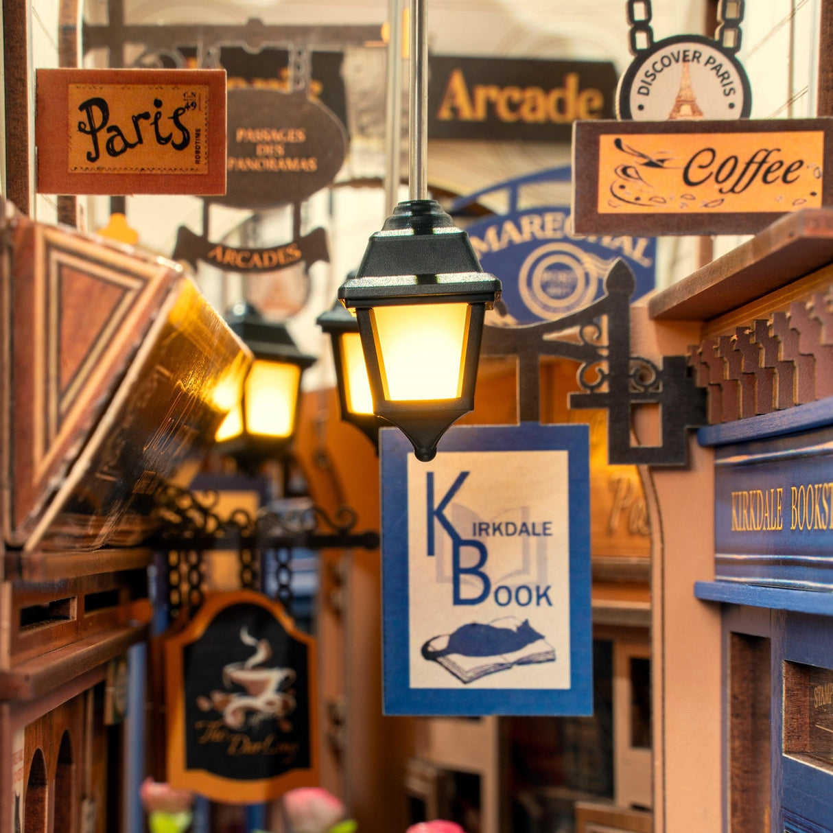 Diy Book Nook Kit: Paris Arcade Date with Dust Cover