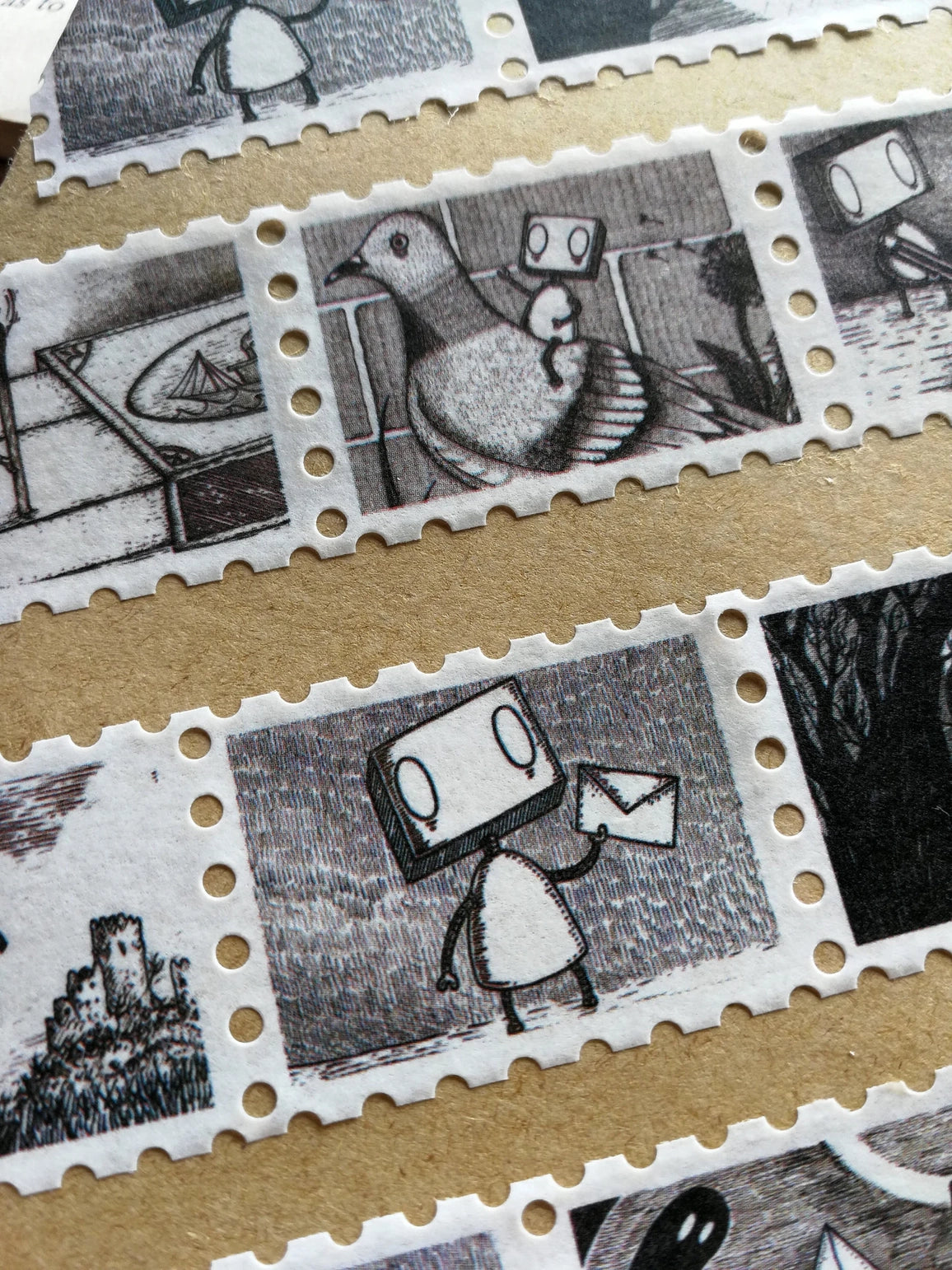 Robot Stamps Washi Tape- Landscape Format