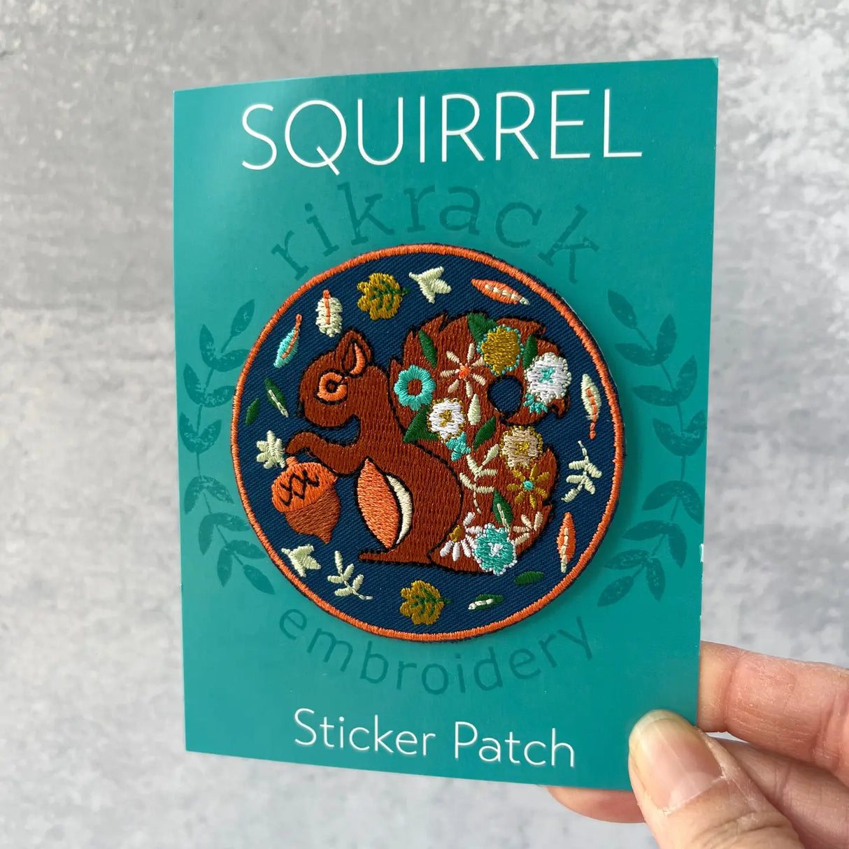 Squirrel Embroidery Sticker Patch