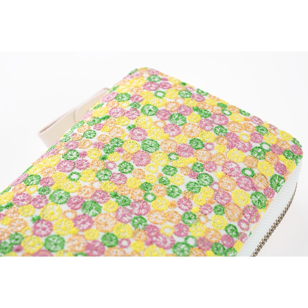 This item is a reimagining of the popular 2014 Hobonichi Techo cover skyful. This time, the color scheme was specifically created for the Hobonichi Techo cover, which depicts a sky full of stars made from colorful, brightly embroidered dots.