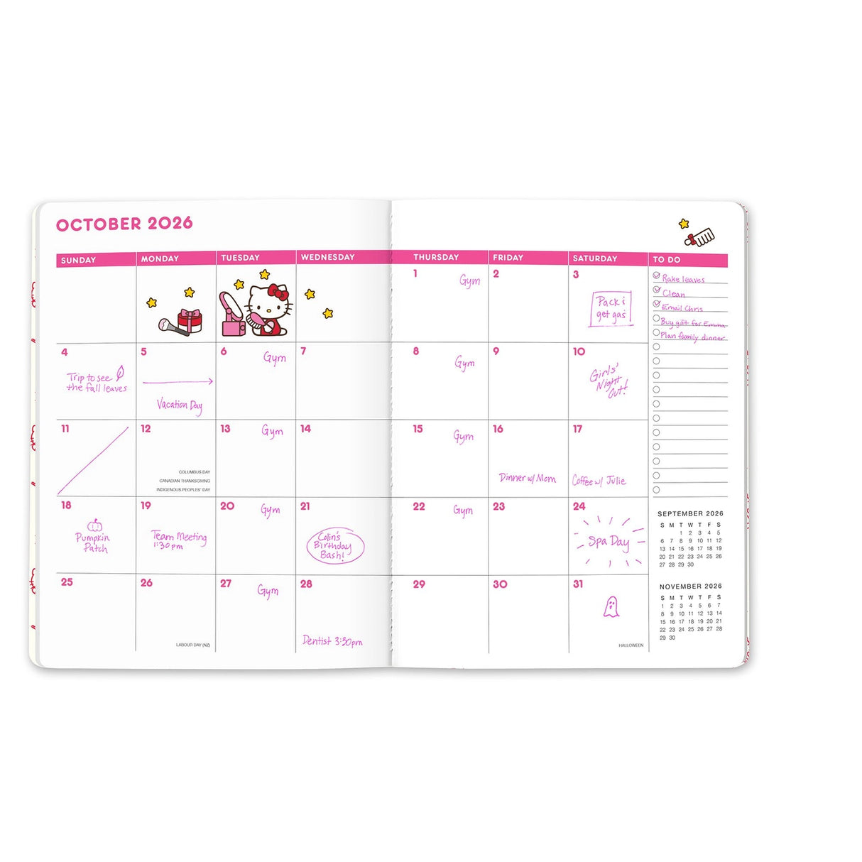 2026 Hello Kitty Playful Pink Just Right Monthly Planner