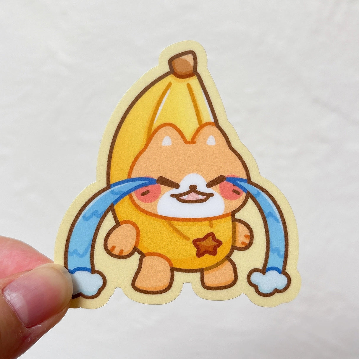 StickyRiceCo Vinyl Sticker - Banana Crying Cat