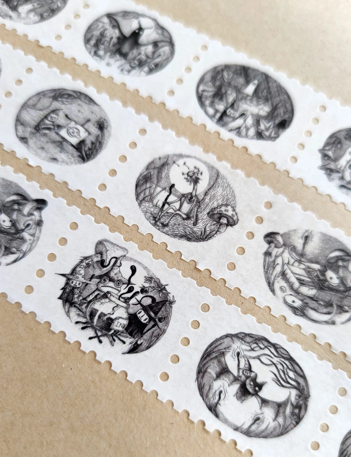 Jon Turner Illustration - Matchsticks Miniatures Fantasy Art Stamp Washi Tape