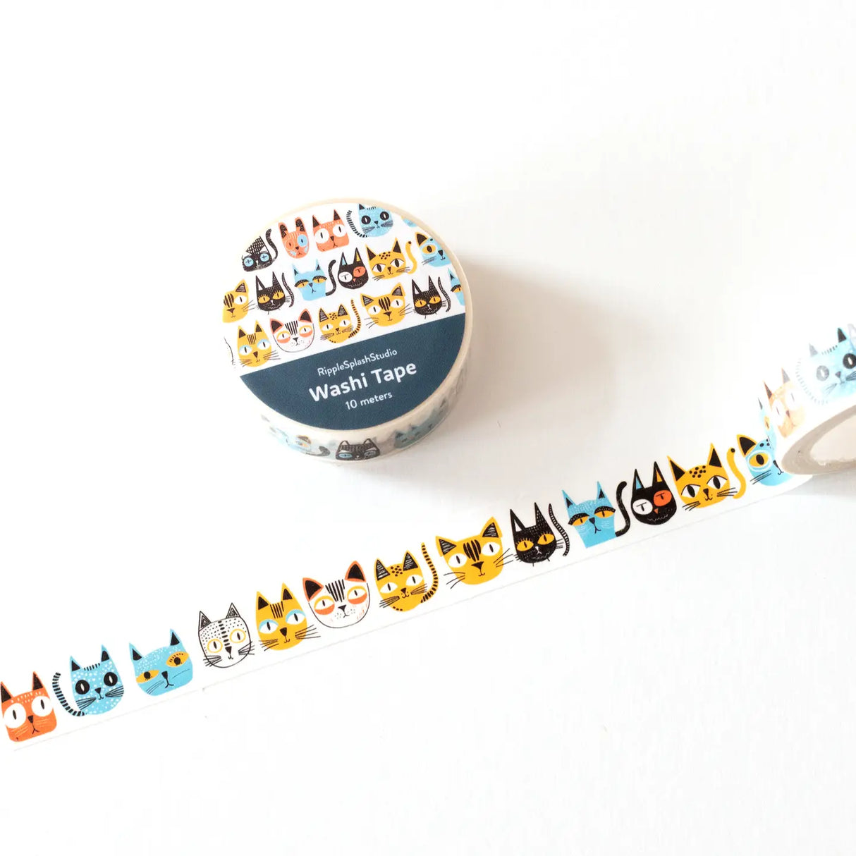 Playful Cat Faces Washi Tape