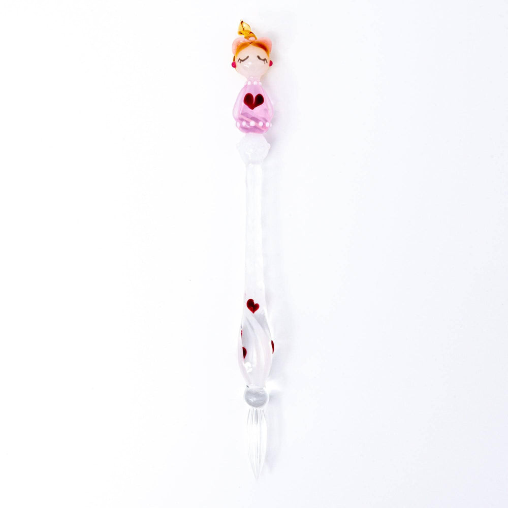 Fashionable Lady Lovery-Chan Glass Dip Pen Heart Pattern