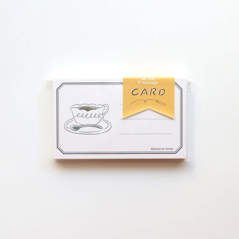 Coffee Ink Swatch Card Set by forme.
These business-sized cards can be used as ink sample cards, a small message card, a short record of cafe visits, or a simple memo card.