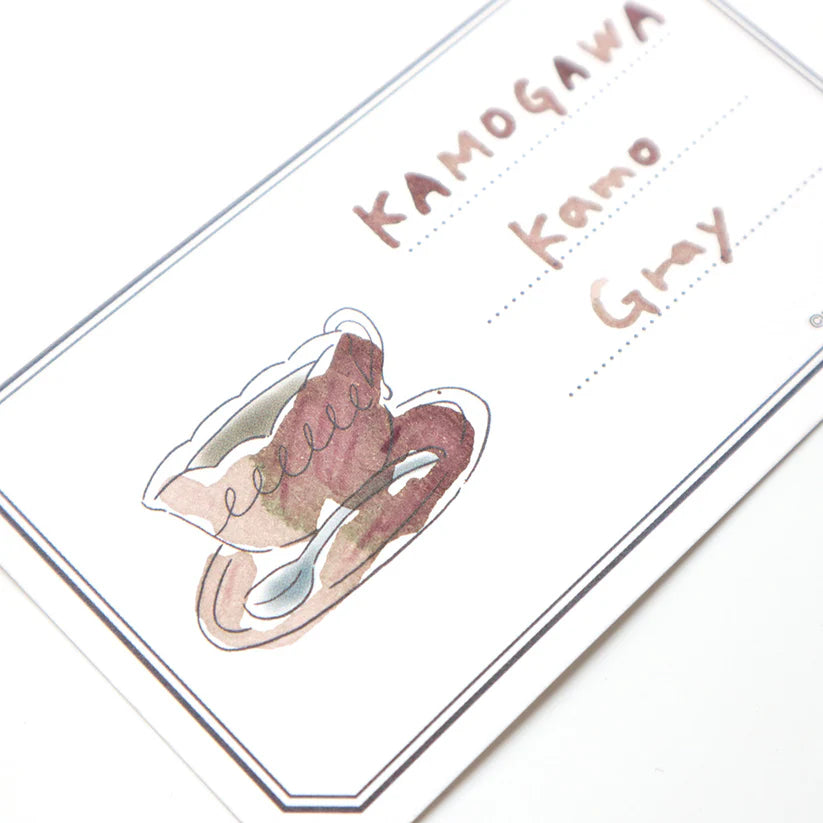 Coffee Ink Swatch Card Set by forme.
These business-sized cards can be used as ink sample cards, a small message card, a short record of cafe visits, or a simple memo card.