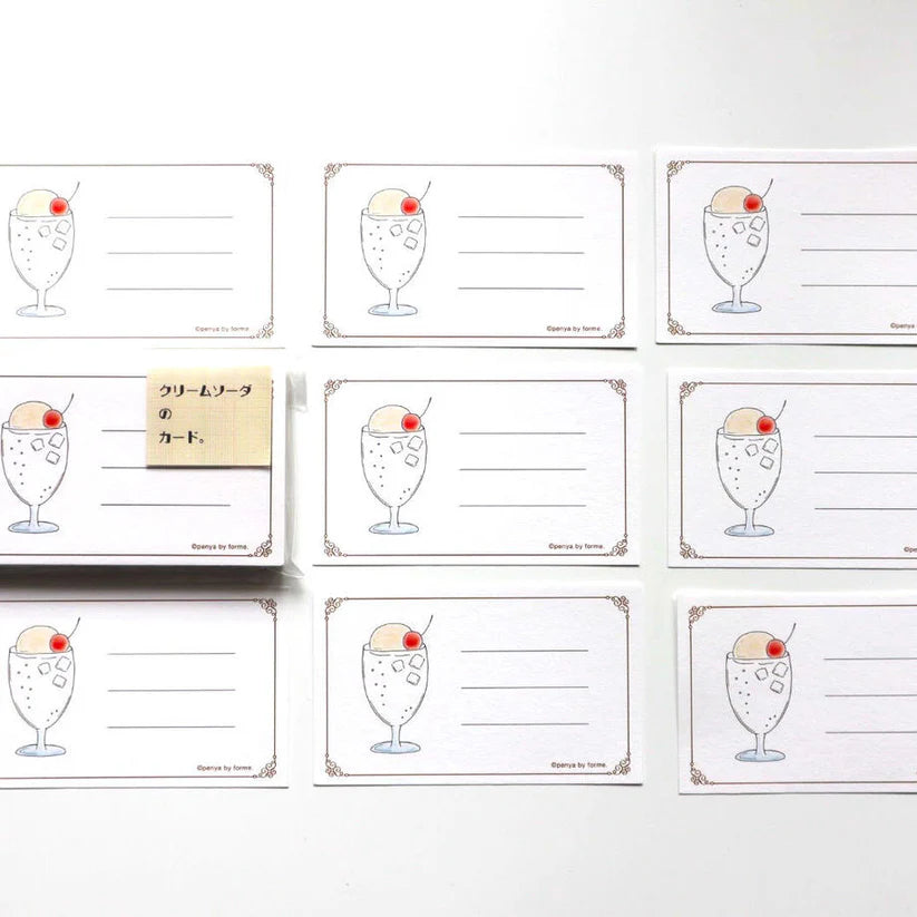 Cream Soda Ink Swatch Card Set by forme.
These business-sized cards can be used as ink sample cards, a small message card, a short record of cafe visits, or a simple memo card.