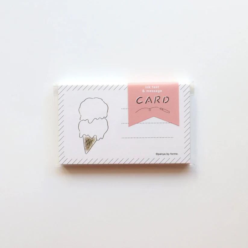 Ice Cream Ink Swatch Card Set by forme.
These business-sized cards can be used as ink sample cards, a small message card, a short record of cafe visits, or a simple memo card.