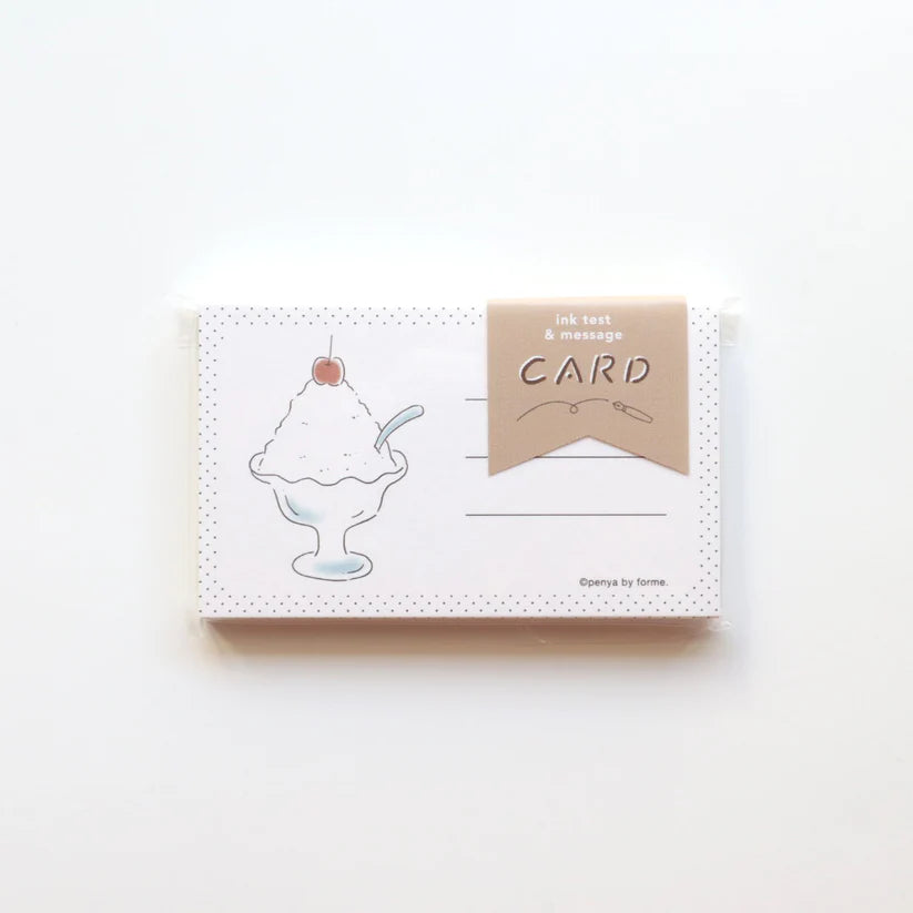 Shaved Ice Ink Swatch Card Set by forme.
These business-sized cards can be used as ink sample cards, a small message card, a short record of cafe visits, or a simple memo card.