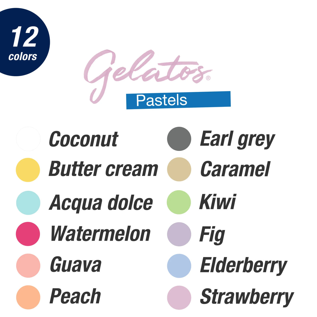 Gelatos, Pastels - 15-Piece Set