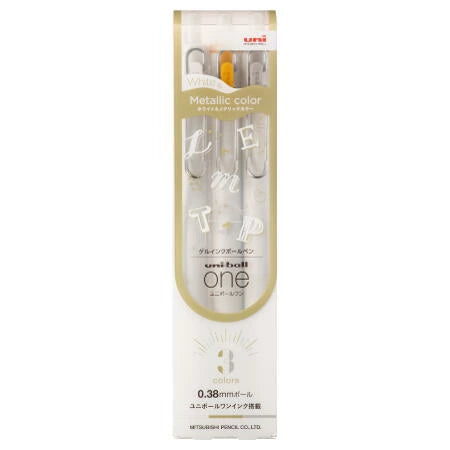 Uni-ball One White & Metallic Colors Gel Pens - Set of 3 0.38mm