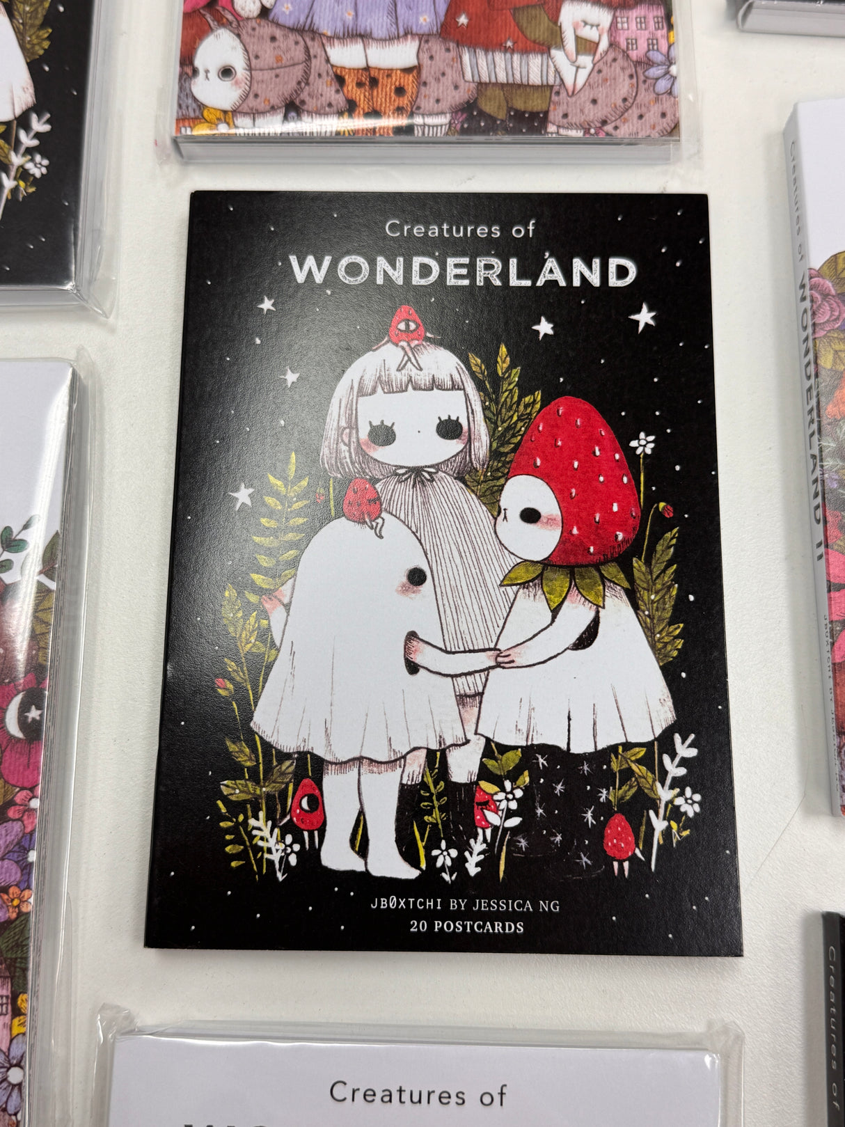 jb0xtchi Postcard Set - Creatures of Wonderland
The Creatures of Wonderland Postcard Set includes 20 postcards featuring artwork illustrated by jb0xtchi (Jessica Ng). jb0xtchi creates stationary and small trinkets from whimsical ideas in the form of painting using ink, watercolor, and gouache.
6in x 4in postcards
20 different designs
All artwork done by Jessica Ng