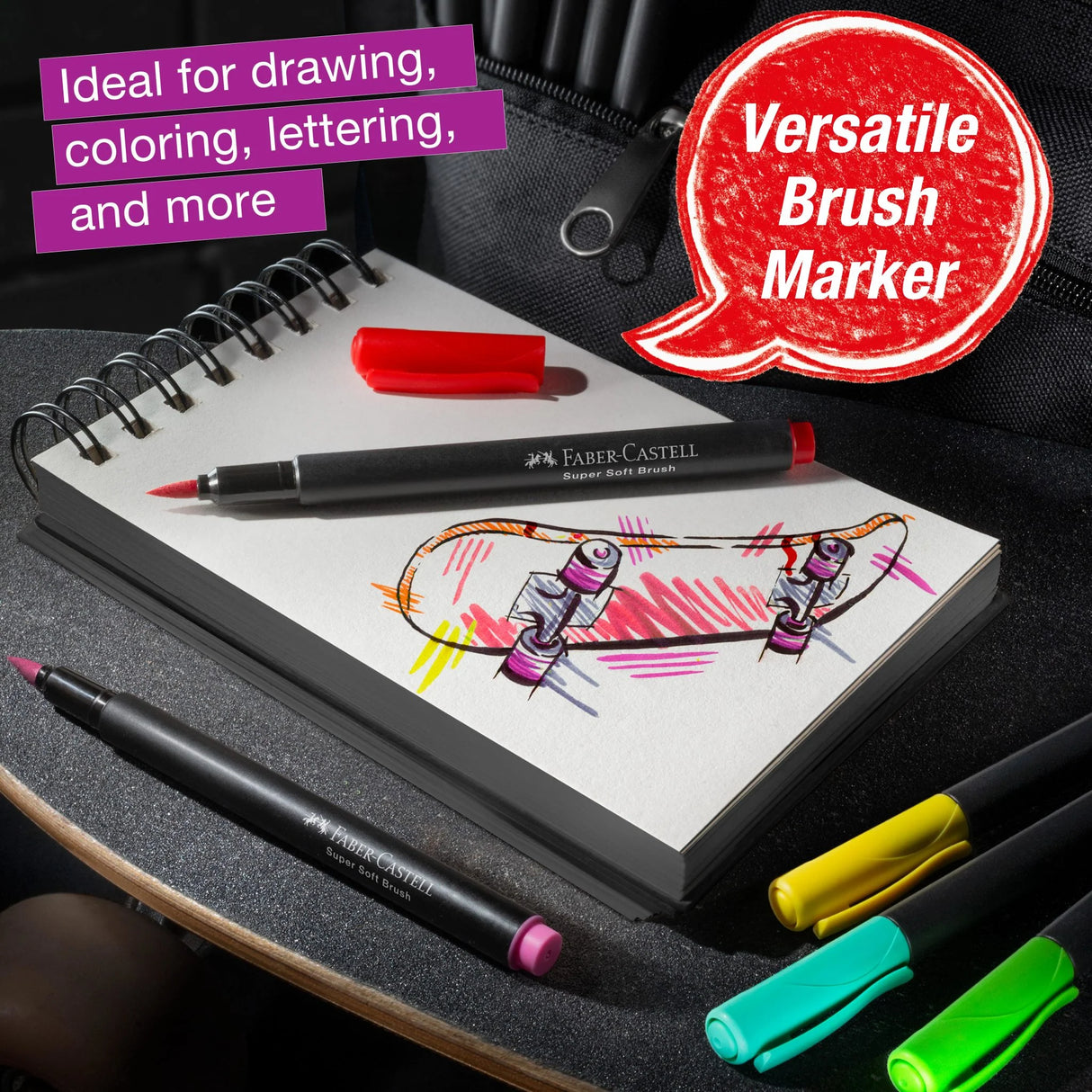 Faber-Castell Black Edition Super Soft Brush Pens, Box of 10