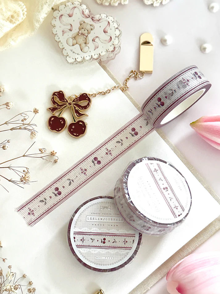 leelajournals - Cherry Vintage Wallpaper 15mm Washi Tape