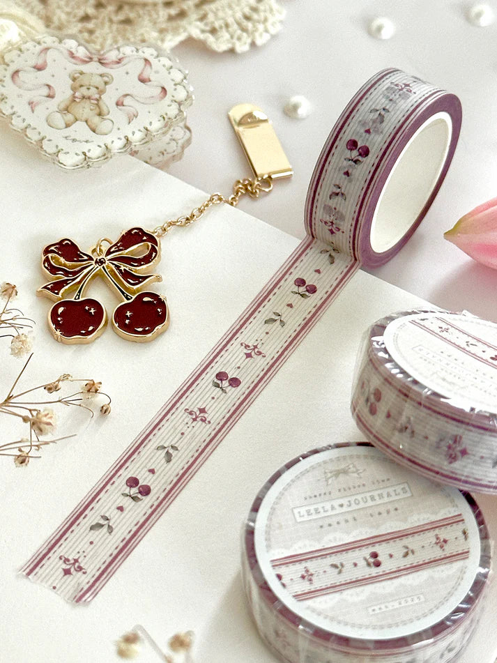 leelajournals - Cherry Vintage Wallpaper 15mm Washi Tape