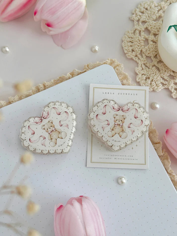 leelajournals Teddy Bear Acrylic Clip