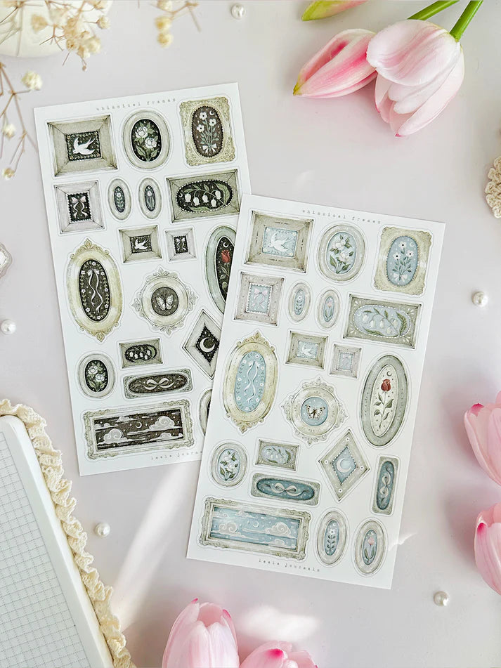 leelajournals Whimsical Deco Framed Sticker Sheet - 2 pc Set
♡ 2pc sticker sheet set - 2 large
♡ pet matte (clear)
♡ all sheet dimensions estimated: L: 4x7 (in) | S: 4x3 (in)