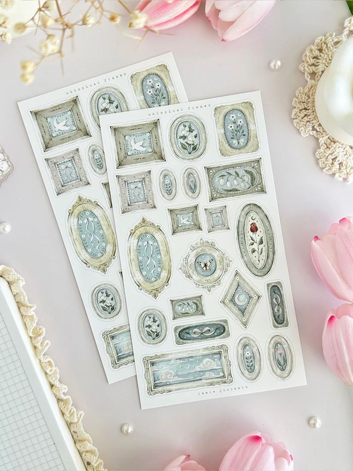leelajournals Whimsical Deco Framed Sticker Sheet - 2 pc Set
♡ 2pc sticker sheet set - 2 large
♡ pet matte (clear)
♡ all sheet dimensions estimated: L: 4x7 (in) | S: 4x3 (in)