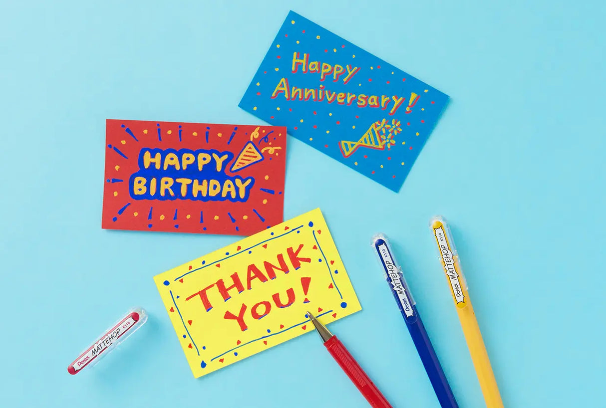 Pentel Hybrid Mattehop Gel Pen - Dream 7 Colors Set