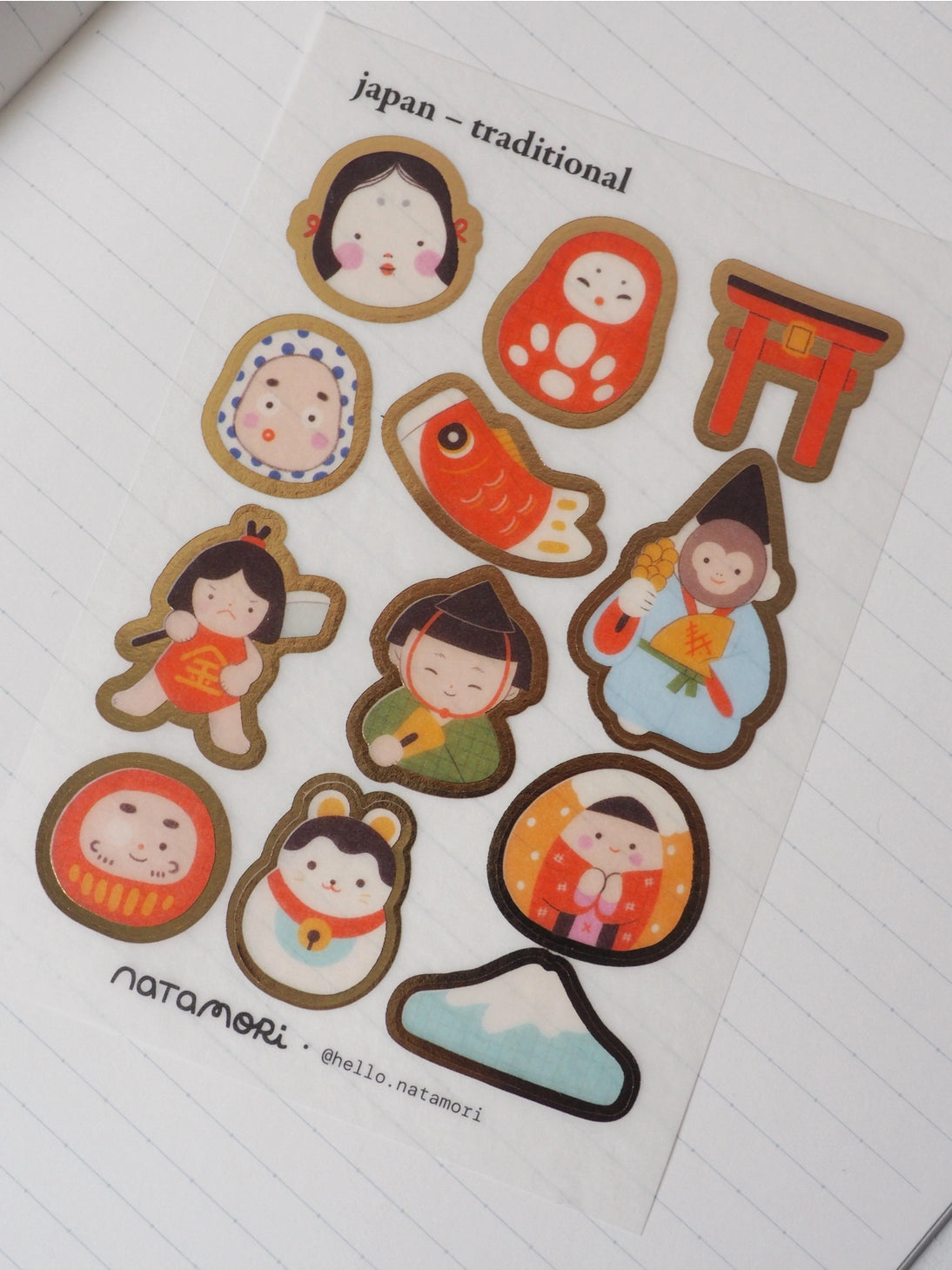 Japan Traditional Gold Foil Sticker Sheet by natamori