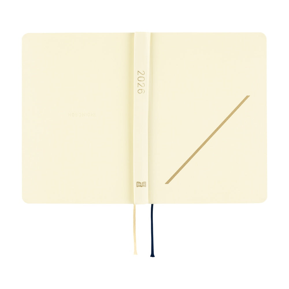 Slash is one of the basic design options for the HON, which has a hardcover design already attached to the book. The soft ivory cover has a diagonal slash foil-printed in gold.