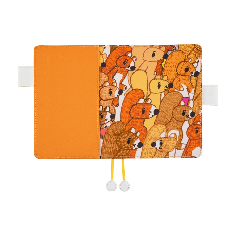 Hobonichi Techo A6 Cover - 100% ORANGE: Squirrel Squadron