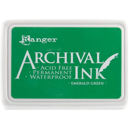 Almohadilla de tinta de archivo Ranger verde esmeralda n.° 0