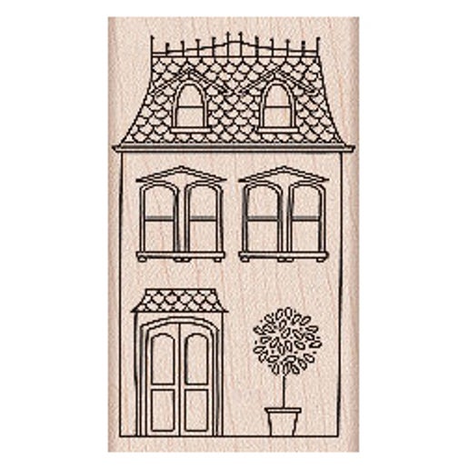 House with Plant Stamp