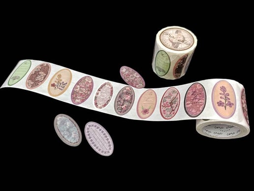 Etiquetas florales en rollo