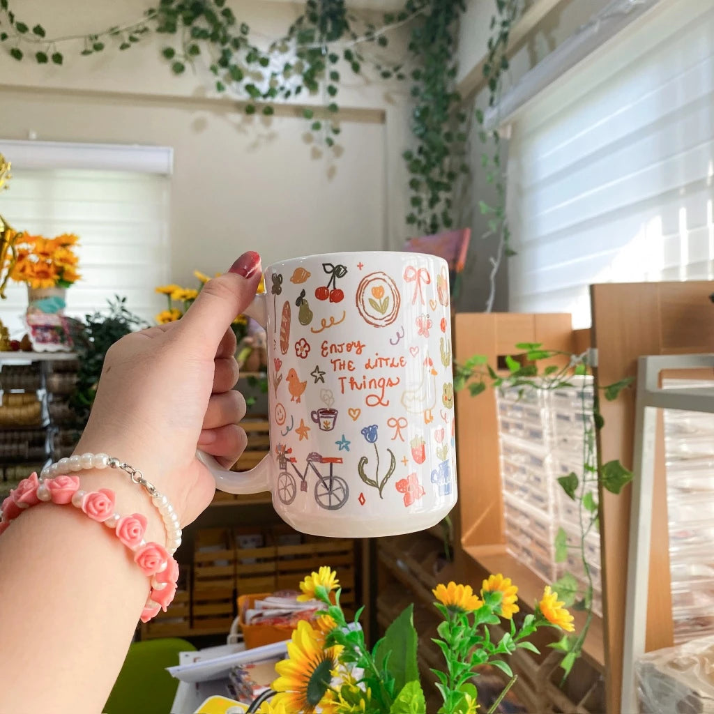 PaperaicaShop Spring Doodles, Enjoy the Little Things Mug