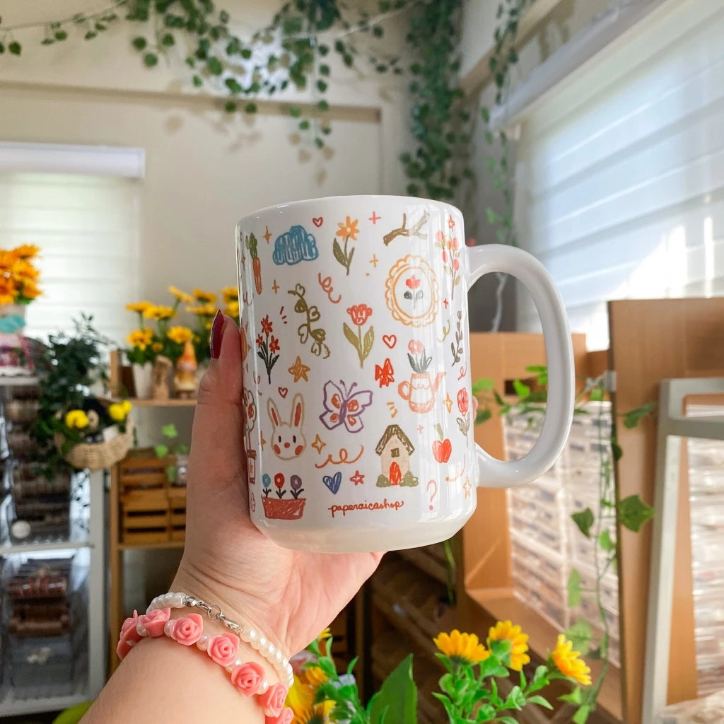 PaperaicaShop Spring Doodles, Enjoy the Little Things Mug