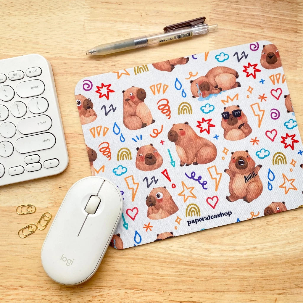 PaperaicaShop Moody Capybaras Mouse Pad