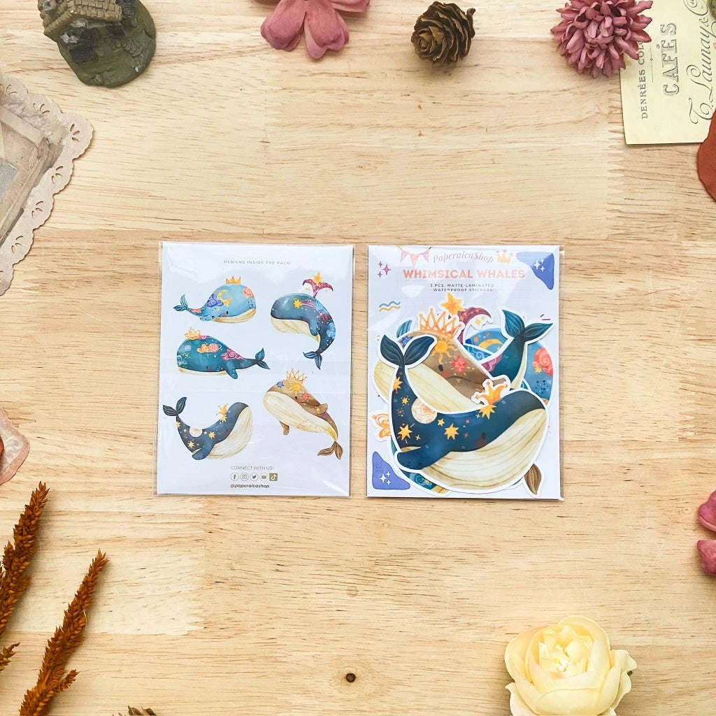 PaperaicaShop Whimsical Whales Sticker Pack