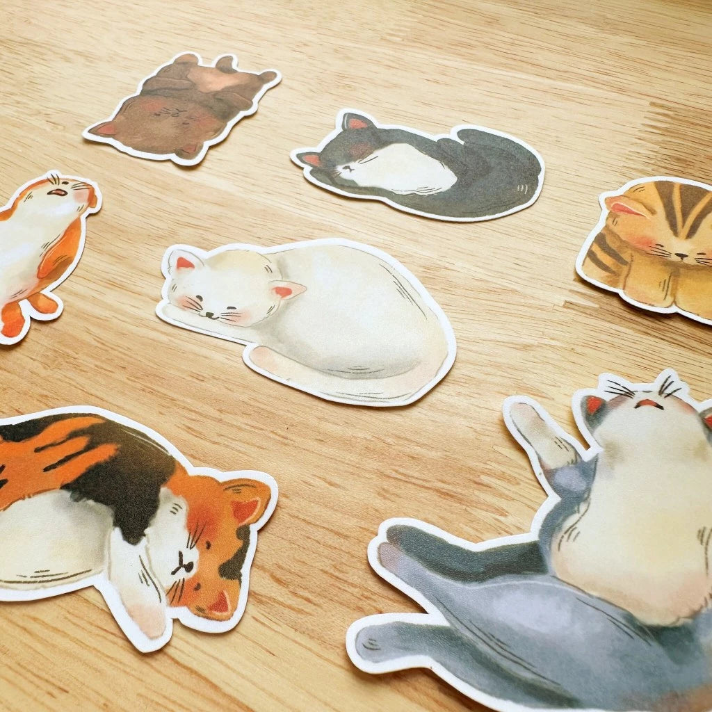 PaperaicaShop Lazy Cats Sticker Pack