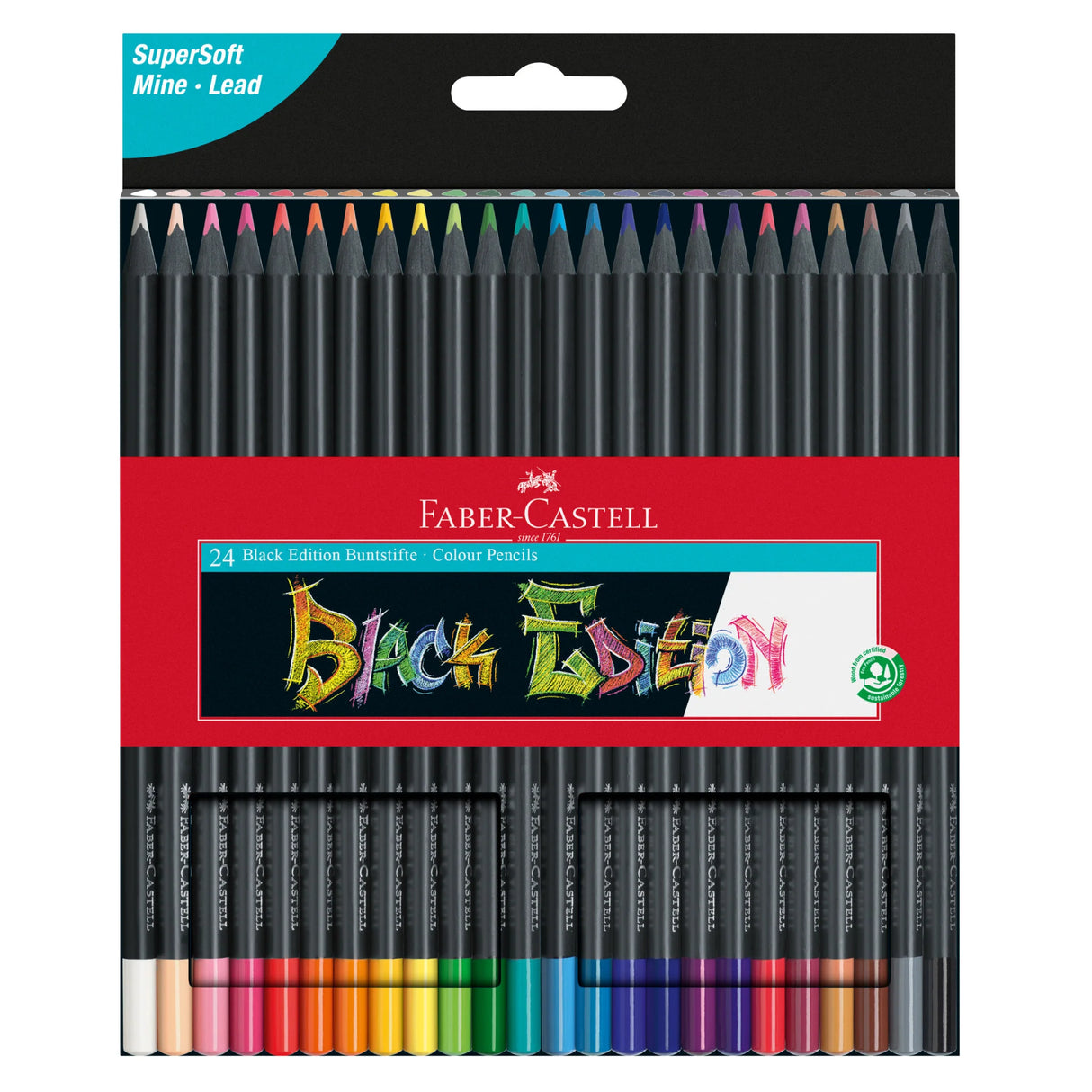 Faber-Castell Black Edition Colored Pencils - Box of 24
