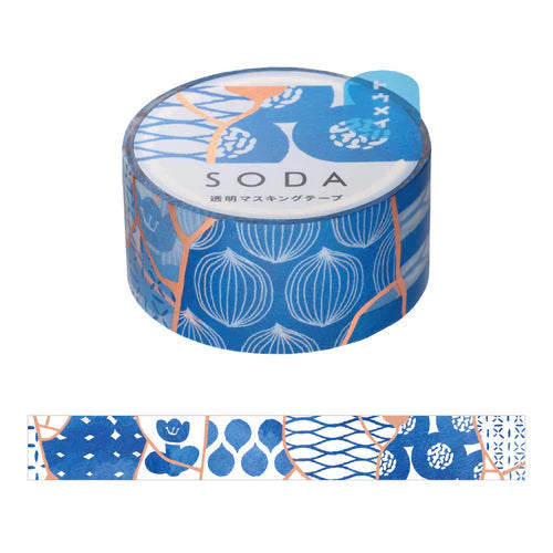 SODA Transparent Masking Tape - Pottery (Pink Gold Foil)