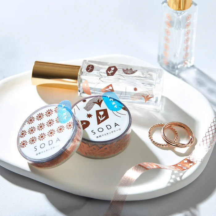 SODA Transparent Masking Tape - Pottery (Pink Gold Foil)