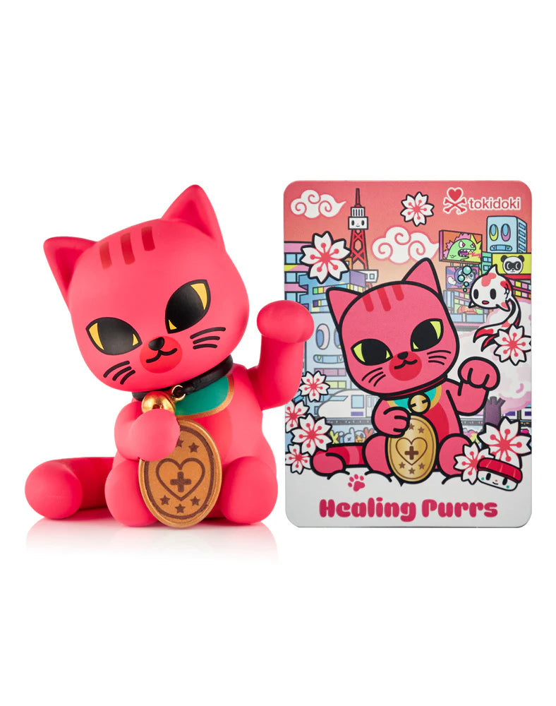 Bring a little luck into your life with tokidoki’s Lucky Cats Blind Box Series! Each collectible kitty invites a different kind of fortune—whether it’s love, success, protection, wisdom, or peace! With paws full of charm, these Lucky Cats are ready to purr their way into your heart (and your collection)! Which kind of luck will you discover? Collect them all and let tokidoki luck shine in every color!